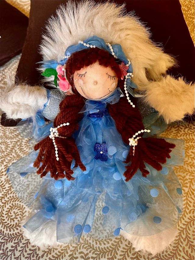 Bambola artigianale fata blu
