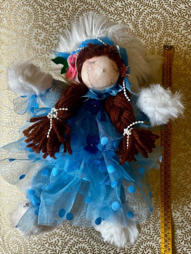 Bambola artigianale fata blu