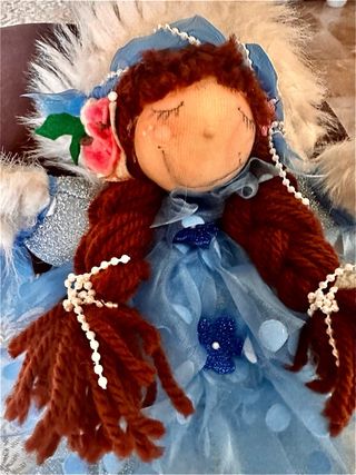 Bambola artigianale fata blu