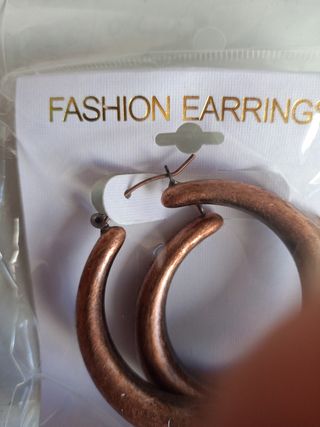 Pendientes aro cobre y oro