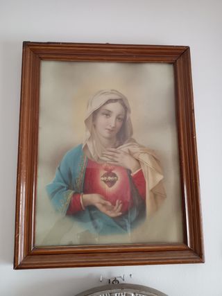 Antiguo cuadro Corazón de María S.XX