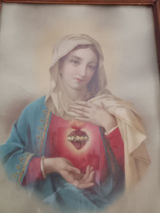 Antiguo cuadro Corazón de María S.XX