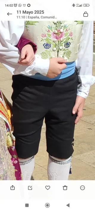 Pantalón Fallero Negro Niño de 10-12 años 