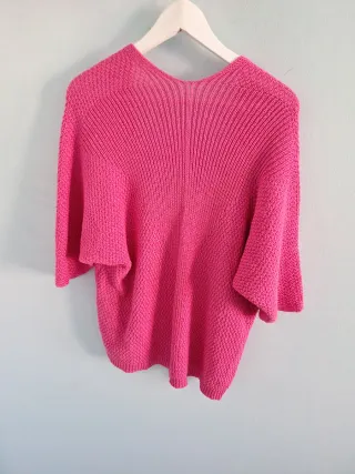 Chaqueta de punto manga corta