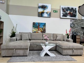Sofá Cama Chaise Longue 330cm con 2 Arcones
