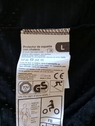 Chaleco Protector Espalda Moto/Esquí