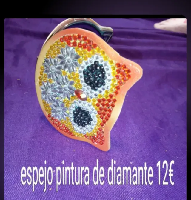 Espejo compacto flamenco diamantes