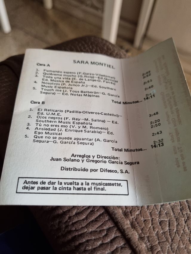 Casete Sara Montiel - Iberia AR-1021 original