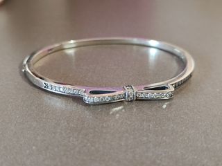 Pulsera rígida de Plata Lazo Brillante