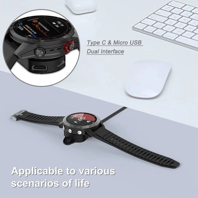 Adaptador y Cable USB para Reloj Garmin y +