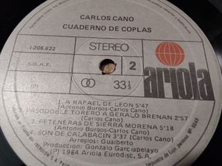 Carlos Cano - Cuaderno de Coplas Vinilo