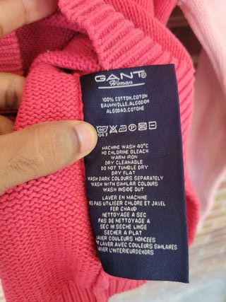 Suéter GANT Algodón Rojo y Rosa Talla S