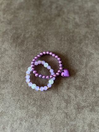 Set braccialetti con cuore viola