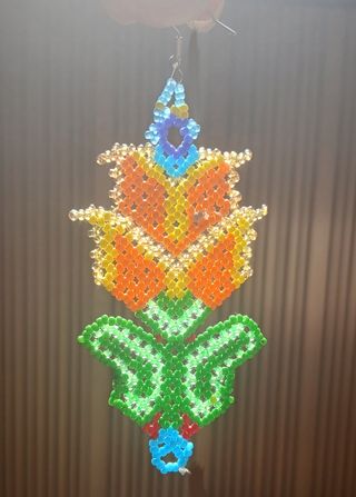 2 Orecchini tulipano perline