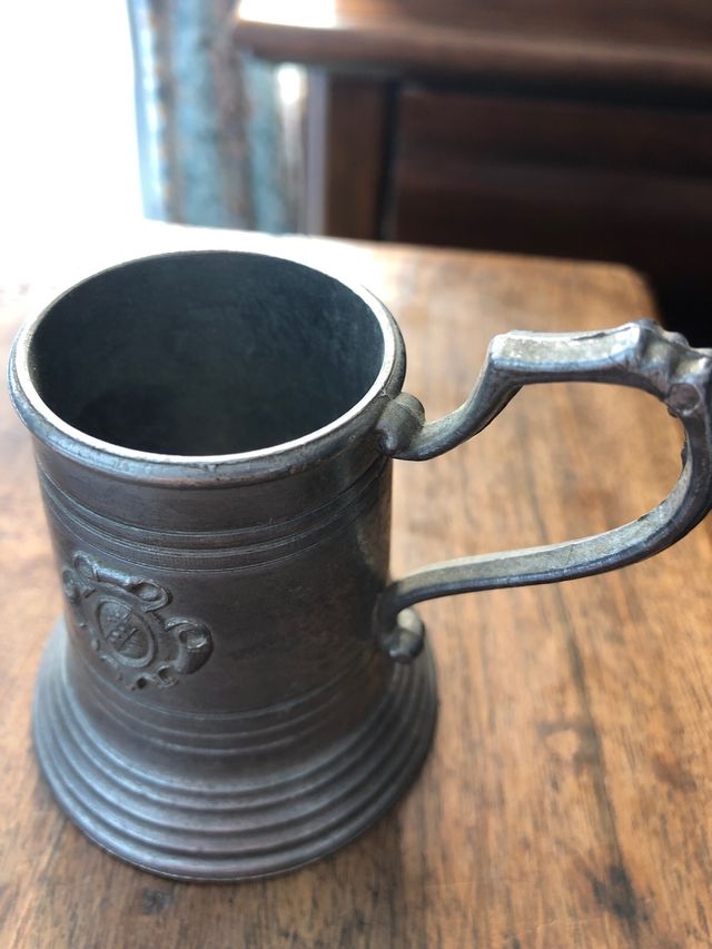 Coppa in peltro antica XX secolo piccolo boccale