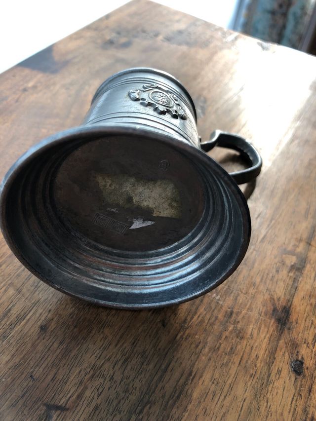 Coppa in peltro antica XX secolo piccolo boccale