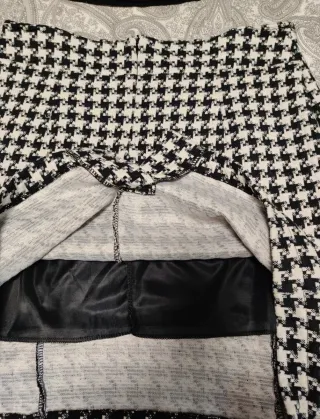 Falda pata gallo y camiseta canalé T.40