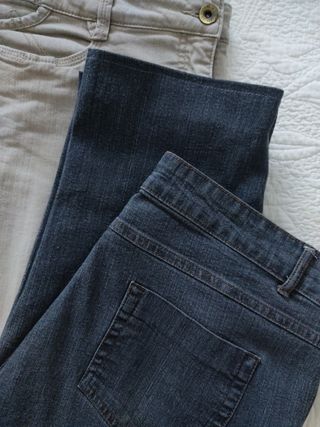 Lote Pantalones Vaqueros Talla 44 Gris y Azul