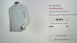 Camisa Wurth Blanca Talla XL