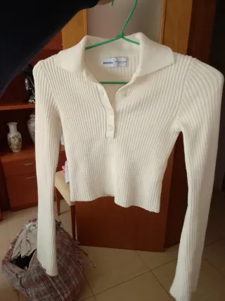 Camiseta Bershka Blanca Talla XS