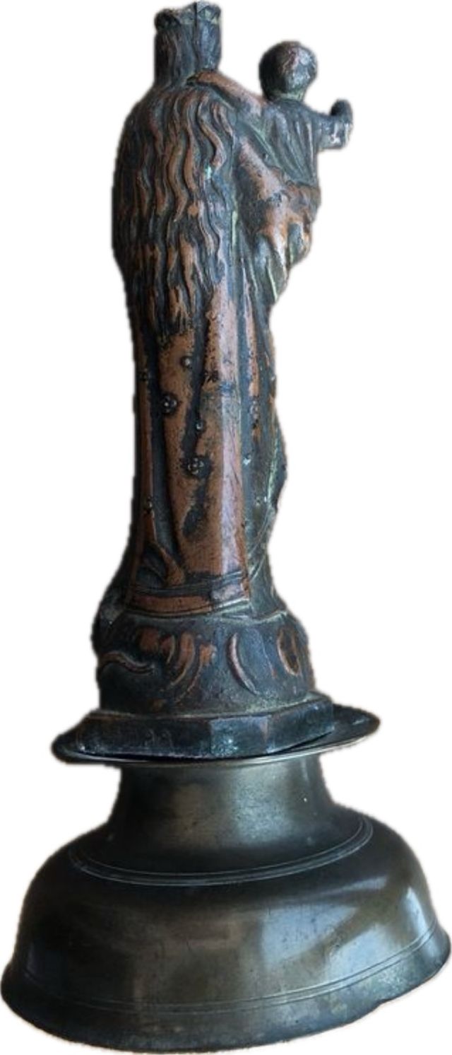 Antica statua Madonna scultura bronzo XVIII sec.