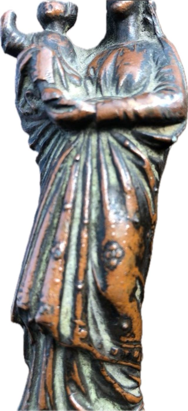 Antica statua Madonna scultura bronzo XVIII sec.