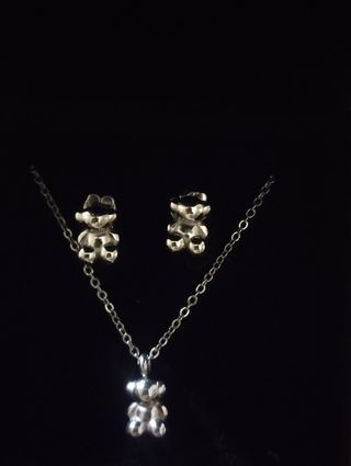 Conjunto Oso  tipo Tous Plata