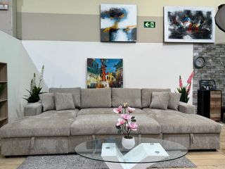 Sofá Cama Chaise Longue con 2 Arcón 330x165cm