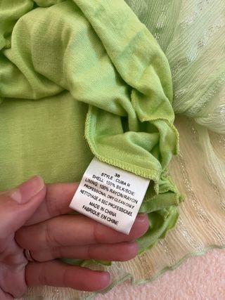 Abito verde mela in seta