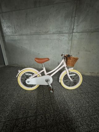 Bicicleta Banwood Infantil Rosa Cesta Mimbre