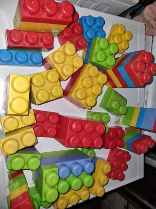 Costruzioni grandi in plastica colorata 80 pezzi
