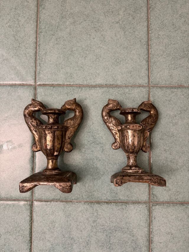 Coppia Portacandele Antichi del 1750 circa