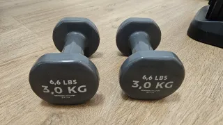 Rodillo Abdominales + Mancuernas 3kg