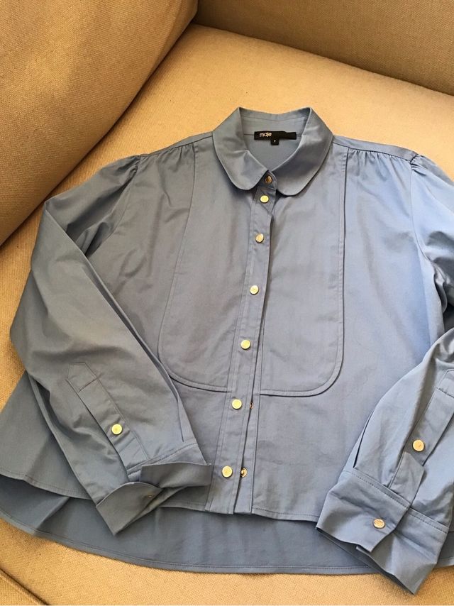 Camisa Maje Algodón Azul Talla M. 