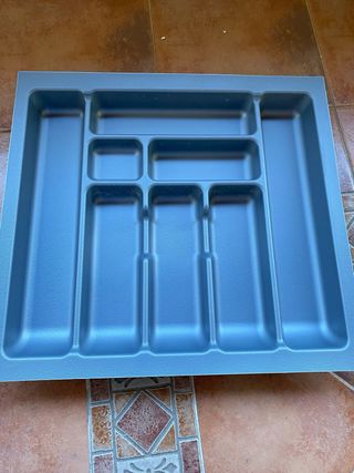 Cubertero Organizador Gris Plástico