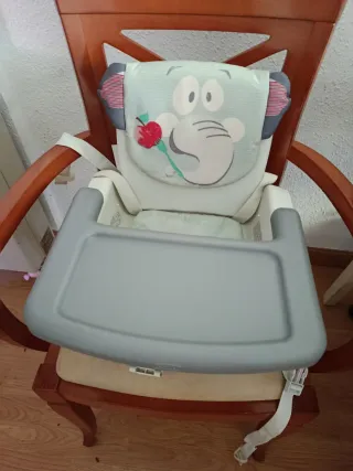 Trona de bebé plegable con funda de elefante