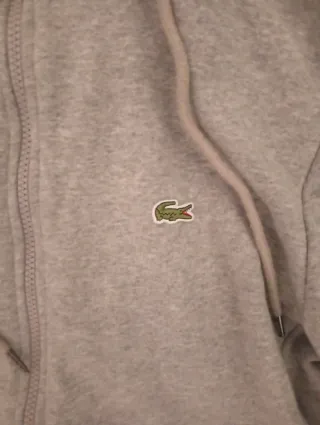 Sudadera con cremallera Lacoste Gris con etiqueta
