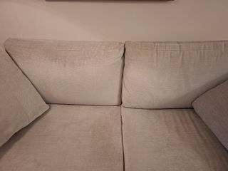 Divano 3 posti tessuto beige/grigio misura mt. 210