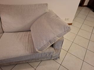 Divano 3 posti tessuto beige/grigio misura mt. 210