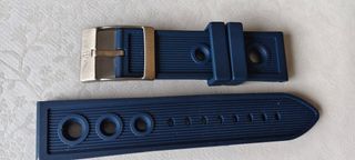 Correa Breitling Azul y Plateada