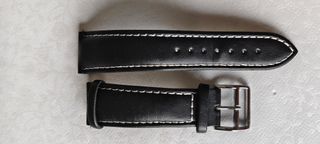 Correa de reloj Hermes Piel Genuina Negra