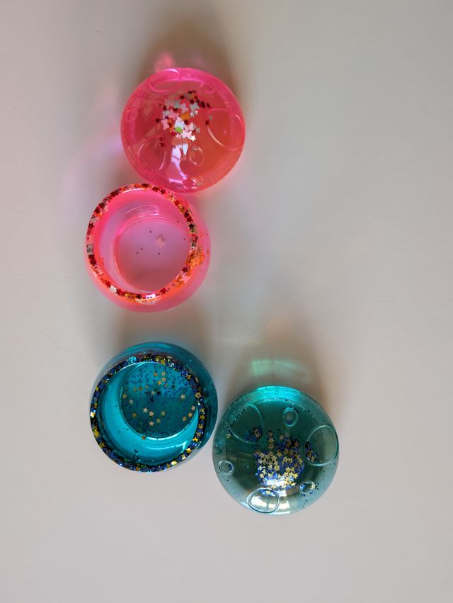 Set Joyeros Resina Setas Rosa y Azul