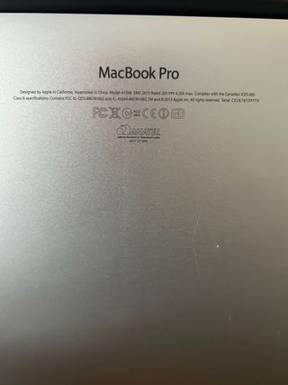 MacBook Pro A1398 para piezas
PANTALLA NO FUNCIONA