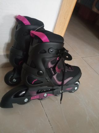 Patines en línea Oxelo negros y rosas