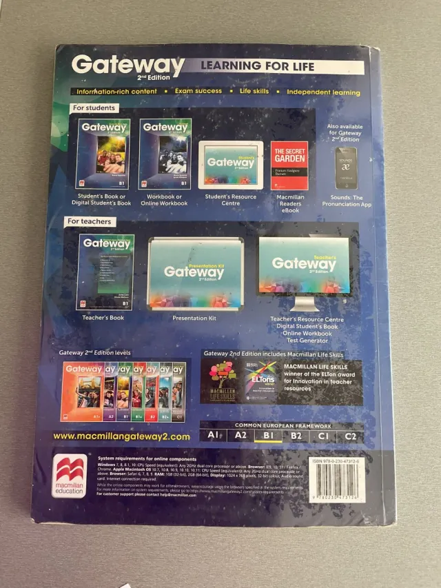 Inglés Gateway Student's Book B1, 9780230473126
