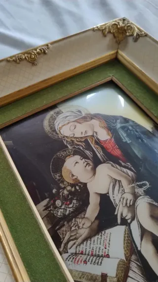 RARA Stampa su vetro Madonna del libro con cornic