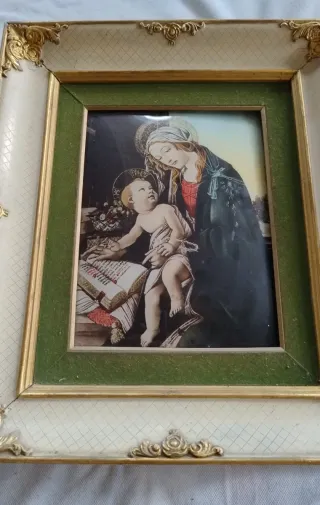 RARA Stampa su vetro Madonna del libro con cornic