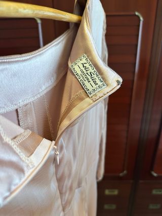 Vestido de seda rosa palo. Modista Loli Silva. T42