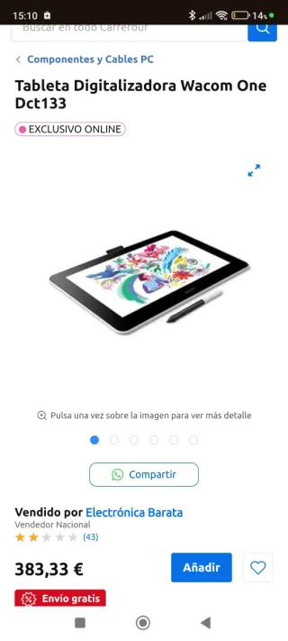 Tableta de Dibujo Wacom One