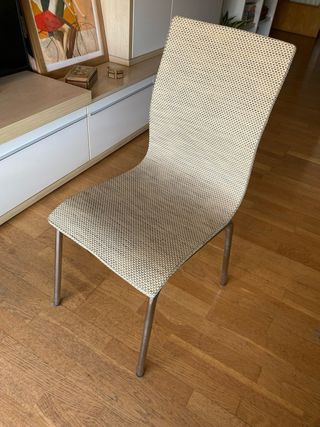 Sillas comedor madera forrada entramado